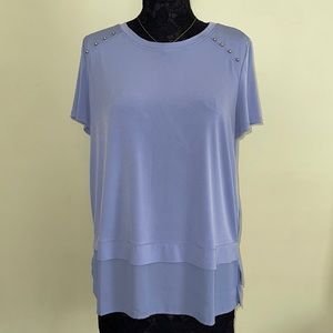 IVANKA TRUMP Blue Beaded Blouse